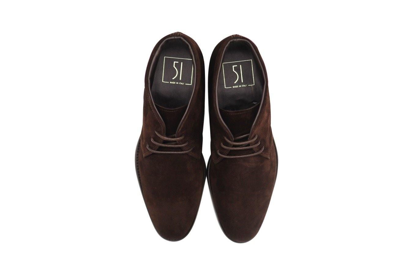 Top View of Mens Dark Brown Suede Chukka Boots