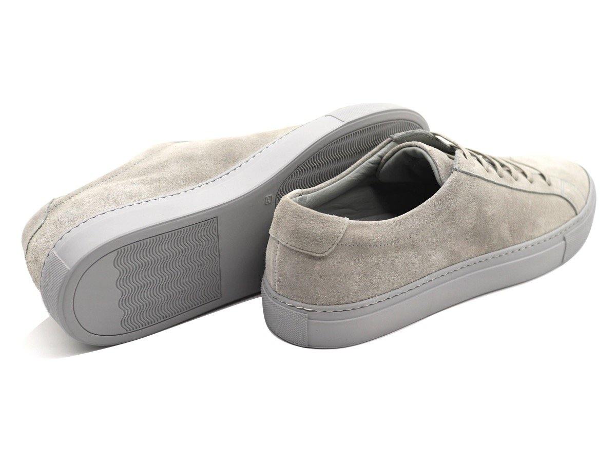 Back View of Mens Suede Low Top Shale Grey Sneakers