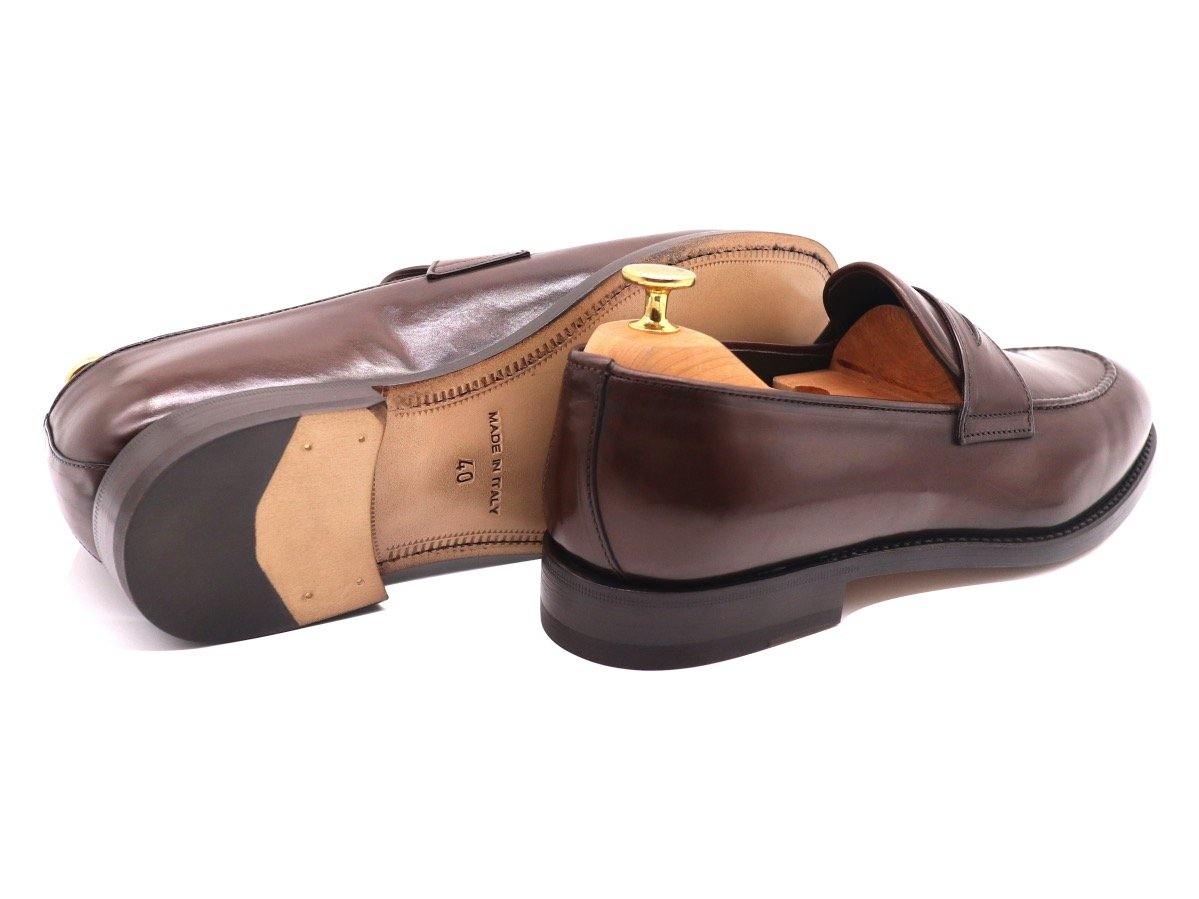 Back_View_Of_Dejon_Dark_Brown_Leather_Penny_Loafers