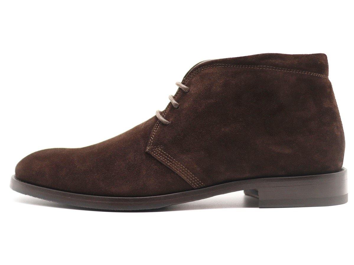 Side View of Mens Dark Brown Suede Chukka Boots