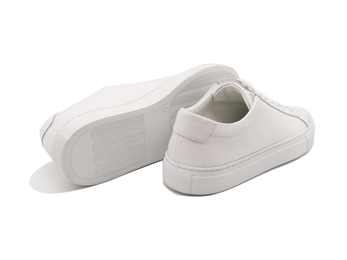 Back View of Womens Leather Low Top White Sneakers