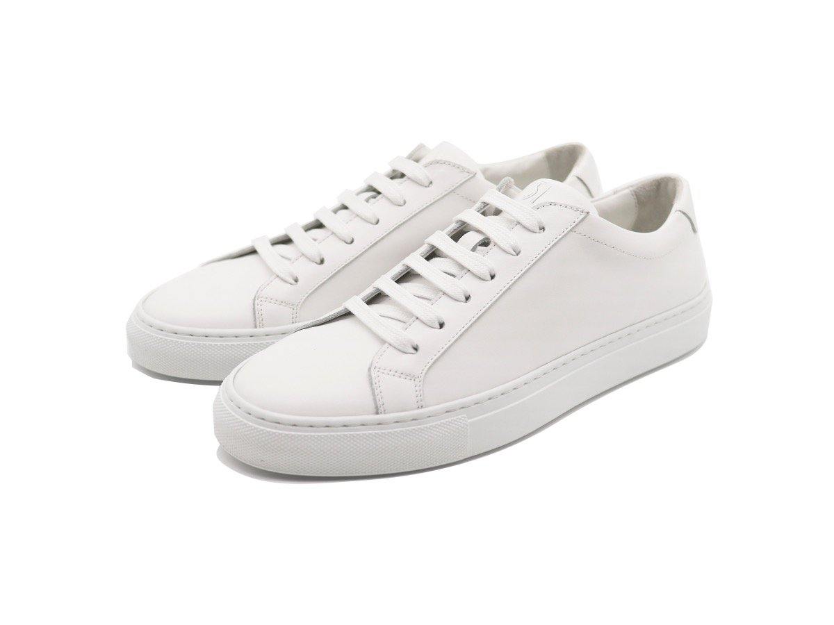 Womens Leather Low Top White Sneakers