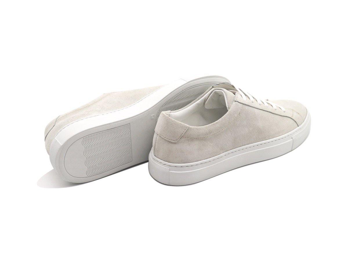 Back View of Womens Suede Low Top Yogurt White Sneakers